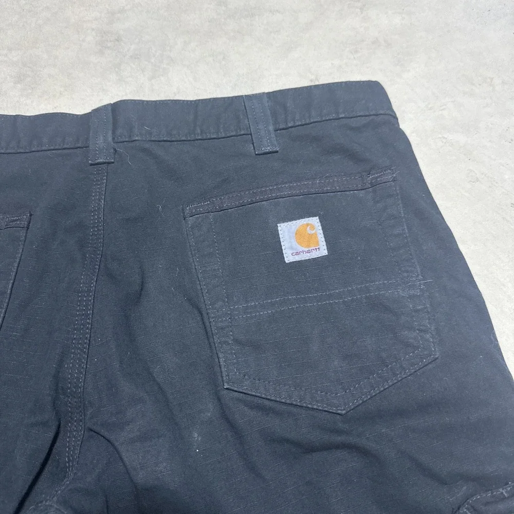 Carhartt Cargo Pants Men's SZ 36x30 Black B342-BLK Relaxed Fit Ripstop Workwear